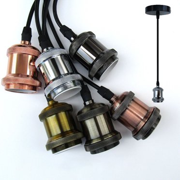 LOHAS Vintage Ceiling Chandelier, Triple Light Sockets, Plug-in 110V ...