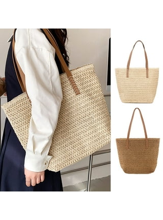  Nice Pies Women's Beach Straw Handbag Woven Tote