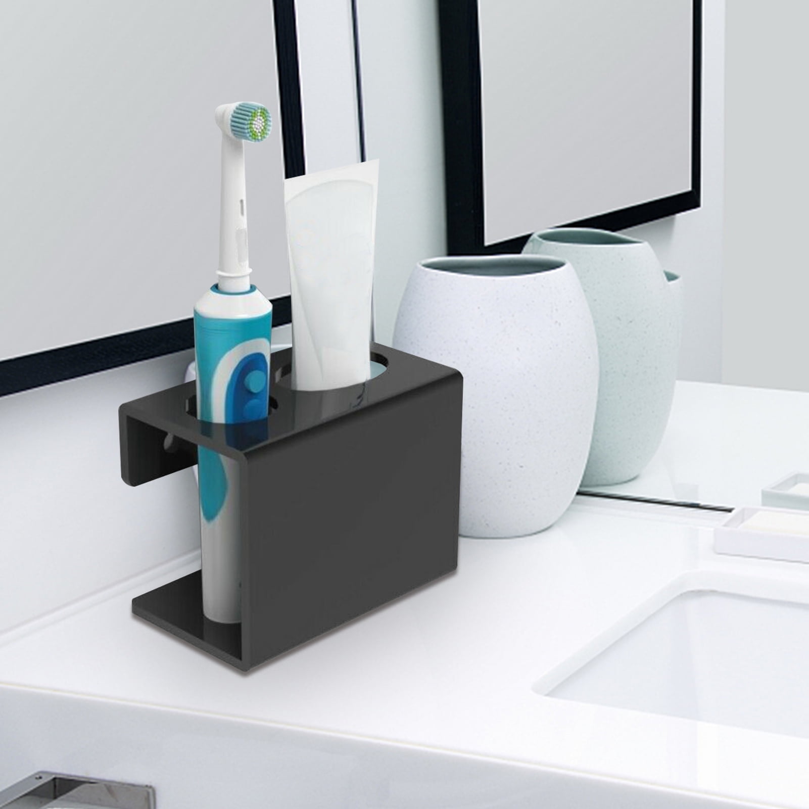 Mairbeon Wall Mounted Acrylic Electric Toothbrush Holder Toothpaste ...
