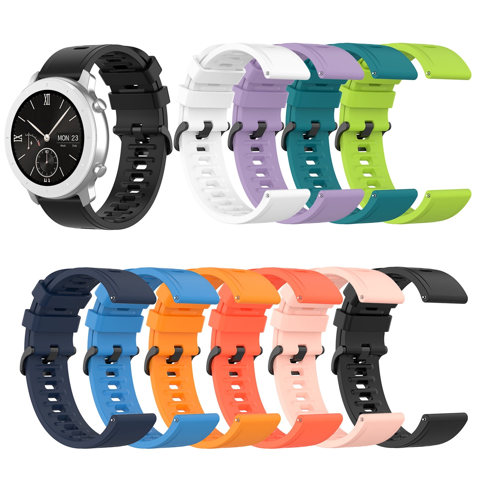 Mairbeon Watch Band Soft Silicone 20 22mm Smart Watch Strap Replacement Bracelet Accessories for Amazfit GTR 2E GTS 2E BIP BIP U Walmart