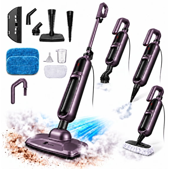 Maircle Steam Mop, 17ft Cord, Detachable Handheld, 9 Accessories ...