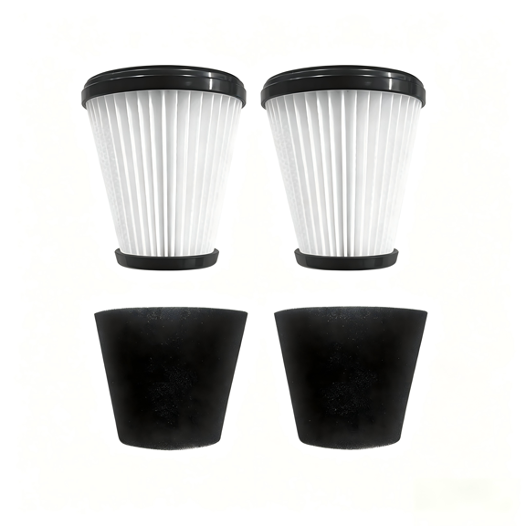 Maircle 2 Pack Replacement Filter Set for Maircle Stick Vacuum Cleaner Models VC8, (2 Pack Hepa Filter & 2 Pack Sponge Filter)
