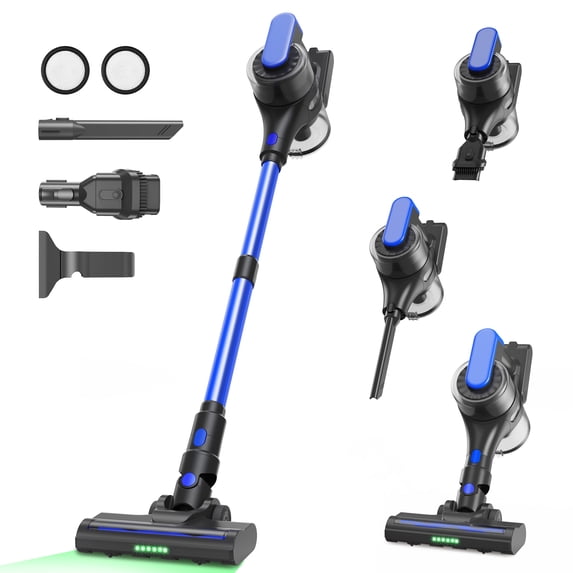 Maircle Cordless Stick Vacuum Cleaner, Anti Tangle Headlight Floor Brush, 36Kpa Powerful Suction, 40-Min Runtime, Lightweight for Pet Hair, Low Pile Carpet, Hard Floor, Home Use, Blue