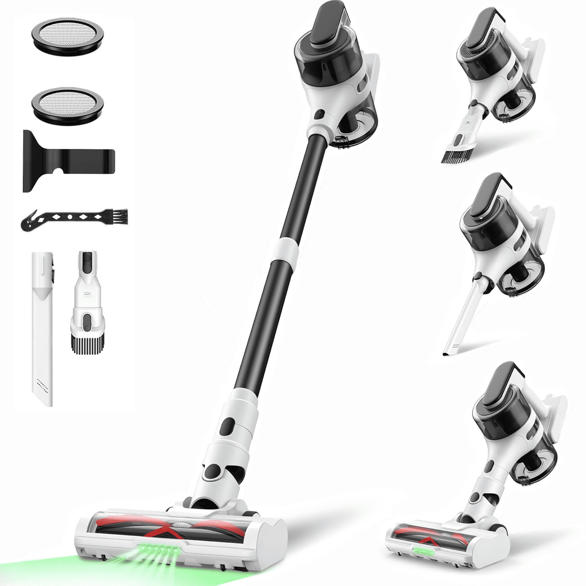 Maircle Cordless Vacuum, 36Kpa Powerful Suction, 40mins Runtime, Anti Tangle LED Headlight Brushless, Lightweight Self-Standing Stick Vacuum Cleaner for Pet Hair, Carpet, Hard Floor
