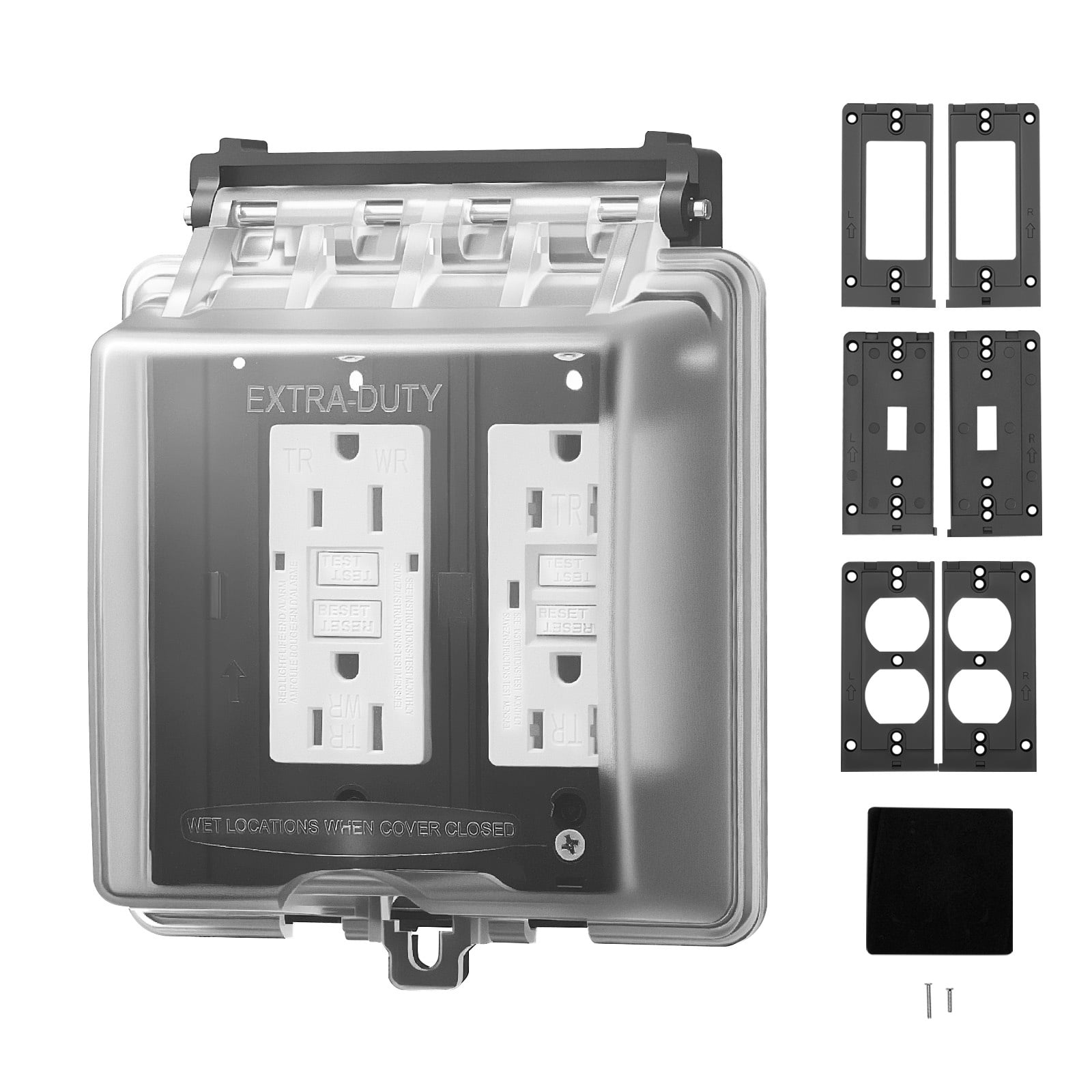 Maircle Weatherproof Electrical Outlet Cover,2-Gang Lockable Outdoor Plug Cover