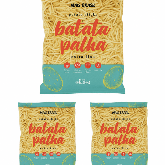 Mais Brasil Potato Sticks 4.9 oz | Pack of 3 Batata Palha | Brazil in Texas