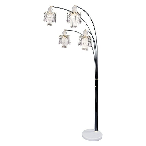 Maisel Floor Lamp with 4 Staggered Shades Black