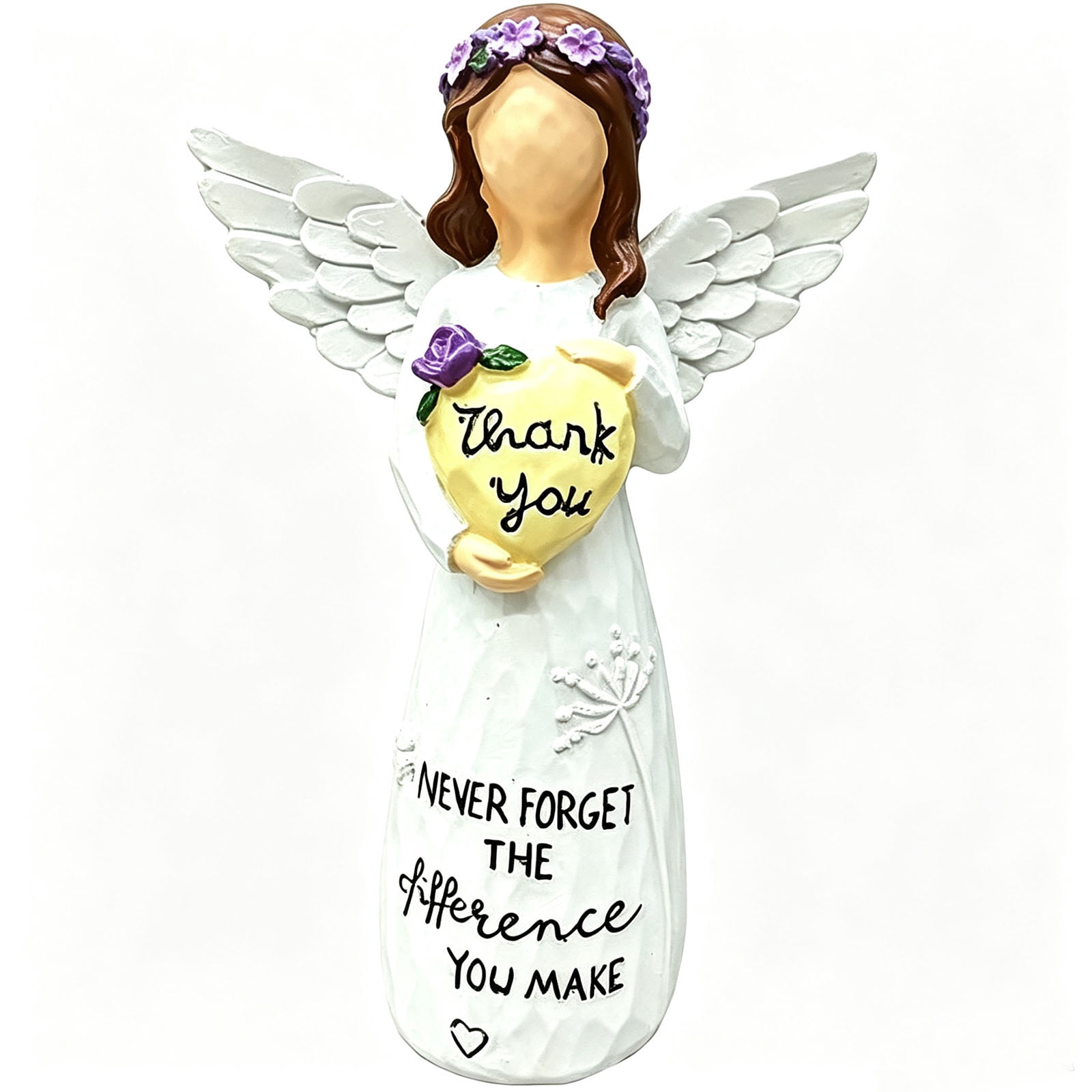 Maisha Thank You Gifts for Women, Purple Hand Painted Angel Statue ...