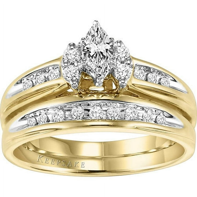 Keepsake Maisie 1/2 Carat Diamond Bridal Set, 14k Yellow Gold