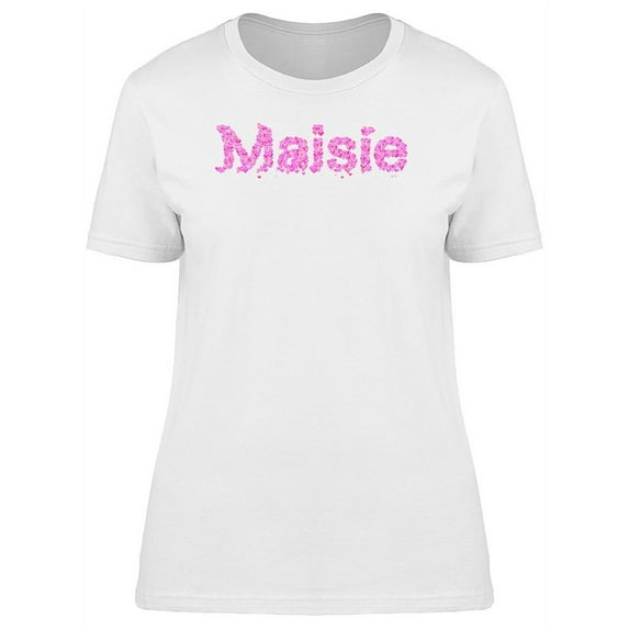 Maisie Cute Pink Heart Name T-Shirt Women -Image by Shutterstock, Female Large