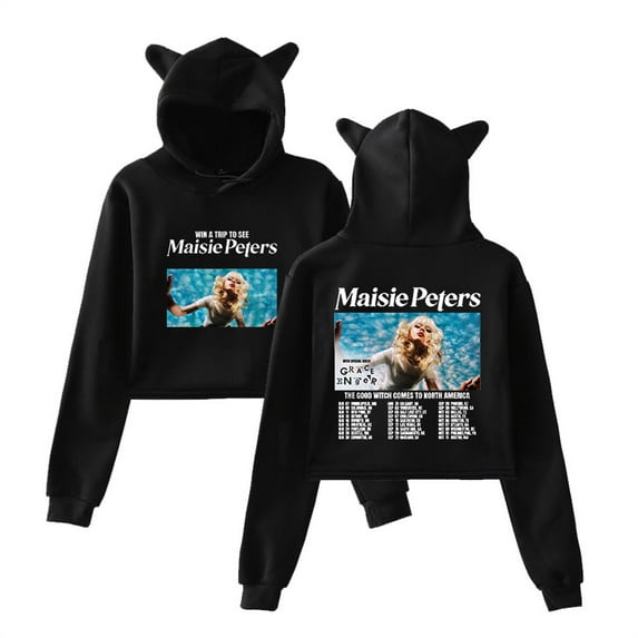 Maisie Peters The Good Witch Tour Cat Ear Hoodie Casual Short Sweatshirt Hip Hop Clothes