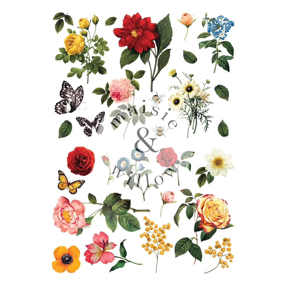 Maisie & Willow Transfers Majestic Garden 2 Sheets Total Design Size 16x22