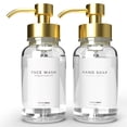 thumbnail image 1 of MaisoNovo Foaming Soap Dispenser Waterproof Hand Soap & Face Wash Labels | Foaming Hand Soap Dispenser for Bathroom Countertop | Foam Soap Dispenser Clear Bottle 14oz, 1 of 7