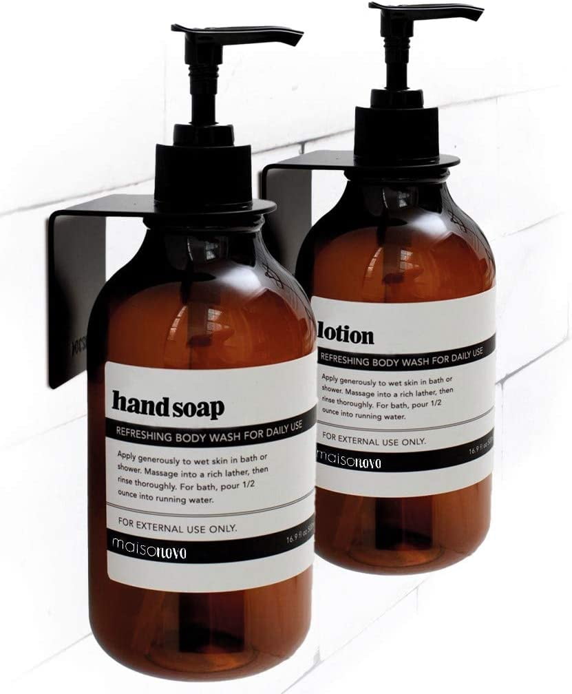 Homicool Soap Dispenser Bathroom Organizer for Shower Wall, 3 Refillable  Bottles, Bathroom Shelf, Rustproof, No Drilling Soap Holder with 10 Hooks 