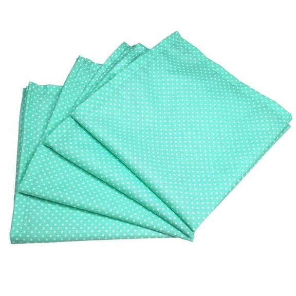 Maison Charlo - Set of 4 Water Green Small Polka Dot 100% Cotton Cloth Napkins 15" by 15" - Dining Table Decor - Soft Durable Dinner Napkins for Everyday Gatherings, Thanksgiving, Christmas