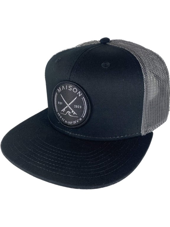 Maison Classic Snapback (Black Grey w/ Black Surfboard Patch)
