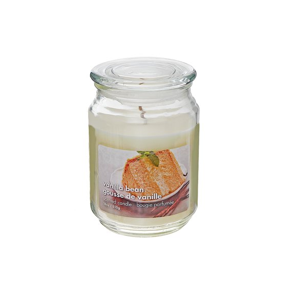 Maison Concepts 18 Oz Scented Jar With Glass Lid Vanilla Bean (Ivory) 3.6" X 3.6" X 5.6" -Set of 2