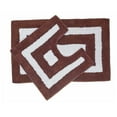 thumbnail image 1 of Maison Concepts 2Pc Cotton Bath Mat Set White/Choc Border (20 L X 32 W X 1 H), 1 of 1