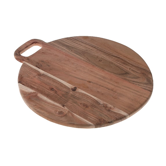 Maison Concepts Acacia Wood Round Serving Board With Handle 18"