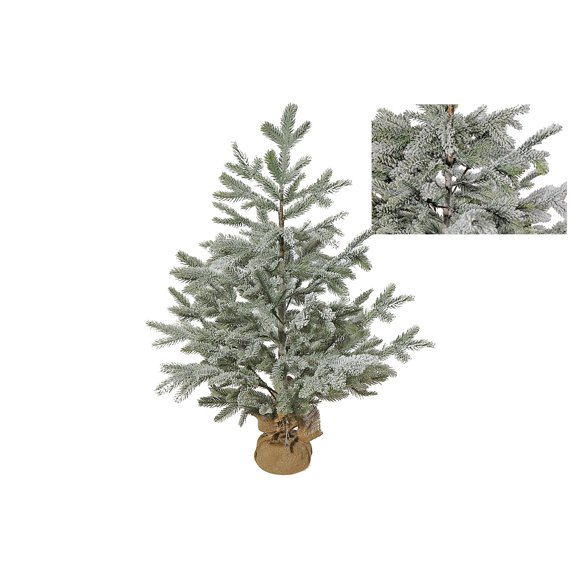 Maison Concepts Artificial Christmas Trees, Holiday Decor, Evergreen Style, Festive Display, Polyethylene, White Pine Tree With Burlap Base (35") (Snow Covered), Dimensions: 17.5L X 17.5W X 35H