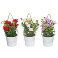thumbnail image 1 of Maison Concepts Artificial Roses In Cement Hanging Pot (Asstd) - Set of 3 (3L X 3W X 8.65H), 1 of 1