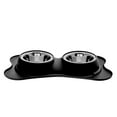 thumbnail image 1 of Maison Concepts Bone Shaped Anti Spillage Double Pet Bowl Black (16.2L X 8.3W X 3H), 1 of 4