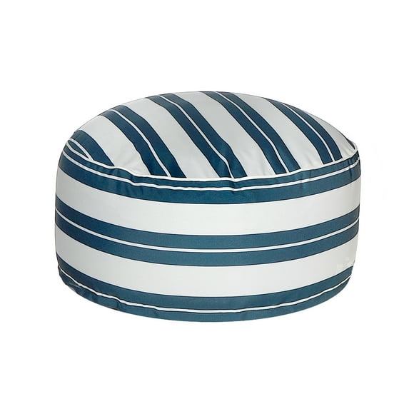 Maison Concepts Boston Outdoor Cabana Stripe Inflatable Pouf Navy Blue (Blue) 21.65" X 21.65" X 9.84"