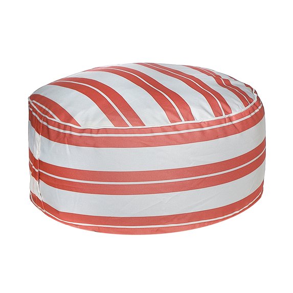 Maison Concepts Boston Outdoor Cabana Stripe Inflatable Pouf Orange (Red) 21.65" X 21.65" X 9.84"