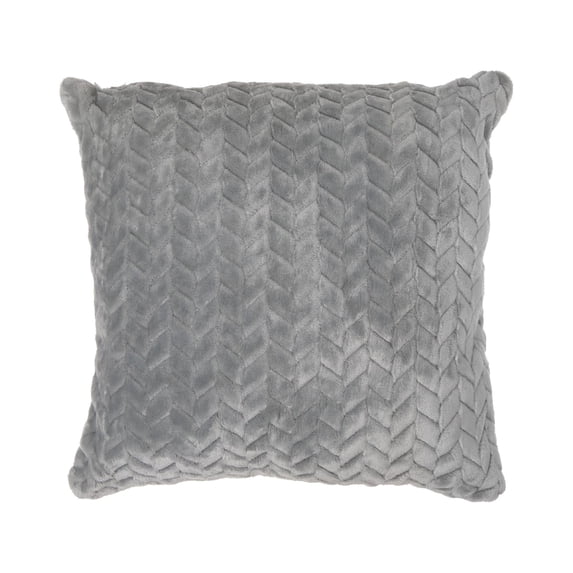 Maison Concepts Braided Fleece Cushion (Gray) - Set of 2 (18L X 18W X 2H)