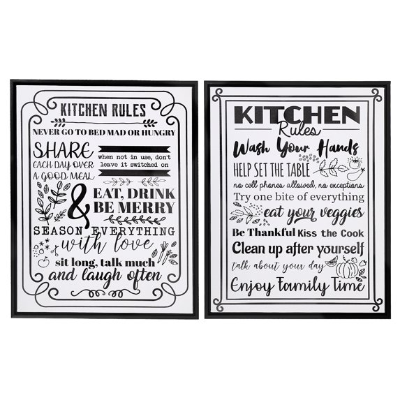 Maison Concepts Canvas Wall Sign (Kitchen Rules) (16 X 20) (Asstd) - Set of 2