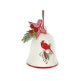 thumbnail image 1 of Maison Concepts Ceramic Bell With Ribbon Ornament Cardinal On Pinecone - Set of 4 (3.15 L X 3.15 W X 3.55 H), 1 of 1