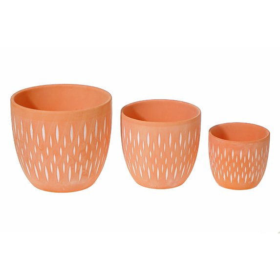 Maison Concepts Ceramic Round Planters Clayton Set Of 3 (6.65L X 6.65W X 5.85H)