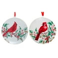 thumbnail image 1 of Maison Concepts Christmas 6" Round Metal Ornament Cardinal - Set of 2, 1 of 3