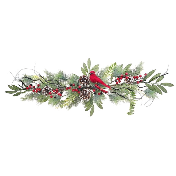 Maison Concepts Christmas Cardinal And Pinecone Swag (30L X 4W X 4H)