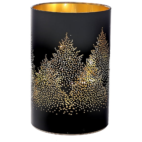 Maison Concepts Christmas Led Black Glass Stand Forest 6"
