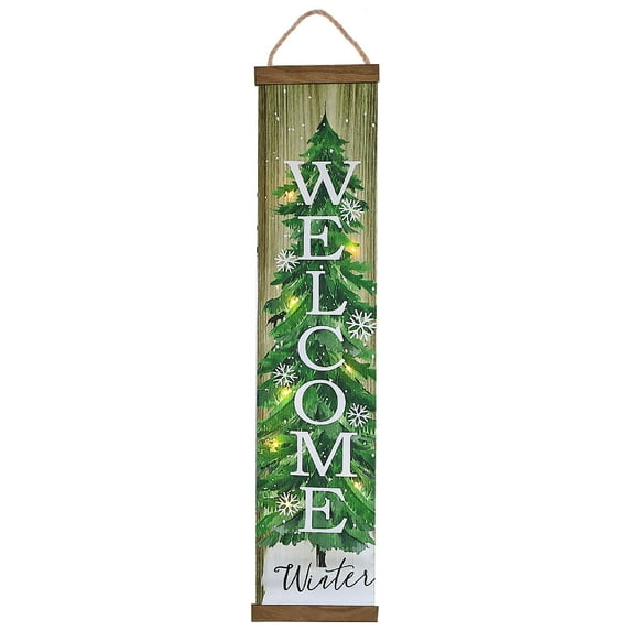 Maison Concepts Christmas Led Vertical Banner Welcome Winter (12L X 0.3W X 47.25H)
