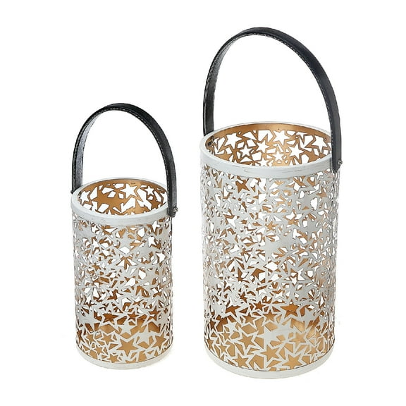 Maison Concepts Christmas Metal Cutout Lantern Set Of 2 Star (8L X 8W X 6H)