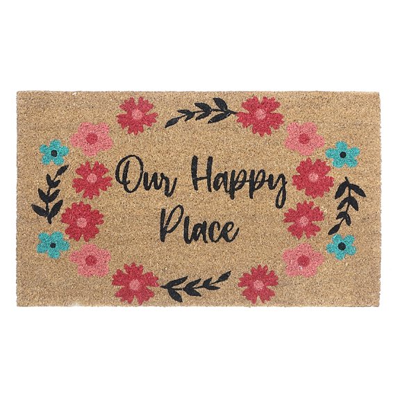 Maison Concepts Coir Door Mat Our Happy Place (18L X 30W X 1H)