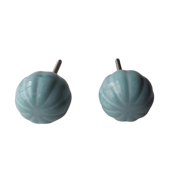 Maison Concepts Decorative Ceramic Knob Set Of 2 Teal - Set of 3 (1.75L X 1.75W X 2.75H)