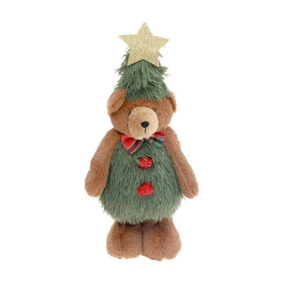 Maison Concepts Decorative Figurines, Collectibles, Home Accents, Artistic Display, Polyester, Multi Nicholas The Teddy Bear Plush Stander (18.5"), Dimensions: 7.08L X 3.5W X 18.5H