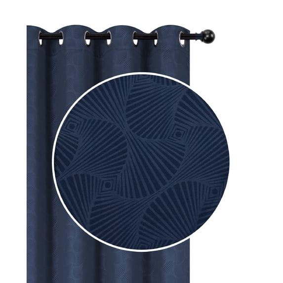 Maison Concepts Embossed Panel W 8 Grom Shell Navy 84" - Set of 2 (54 L X 96 W X 2 H)