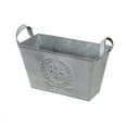 thumbnail image 1 of Maison Concepts Embossed White Metal Planter With Handle (Rect) (8.65L X 3.95W X 5H), 1 of 1
