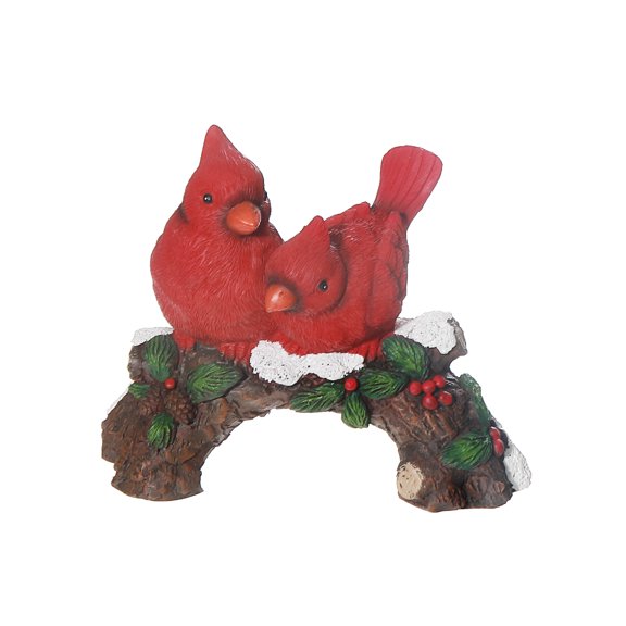 Maison Concepts Figurine Resin Tabletop Decor Cardinals On Branch - 7.09 L x 5.91 W