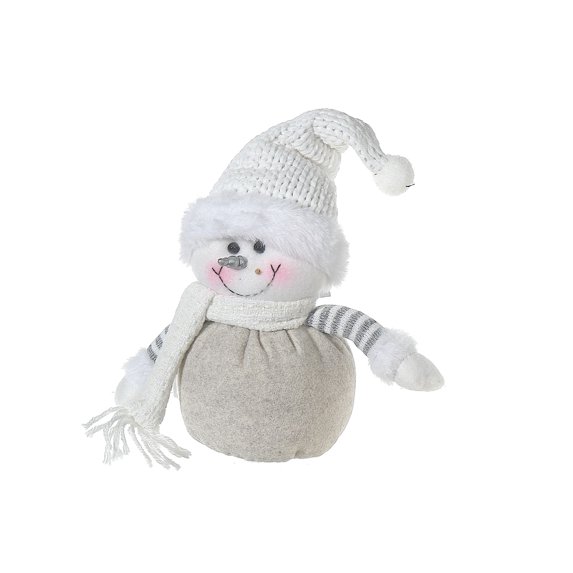 Maison Concepts Figurine Snowman Plush Sitter - 7.87 L x 6.3 W x 12.6 H