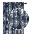 thumbnail image 1 of Maison Concepts Foil Print Panel W 8 Grom Hibiscus Navy Blue 84" - Set of 2, 1 of 3