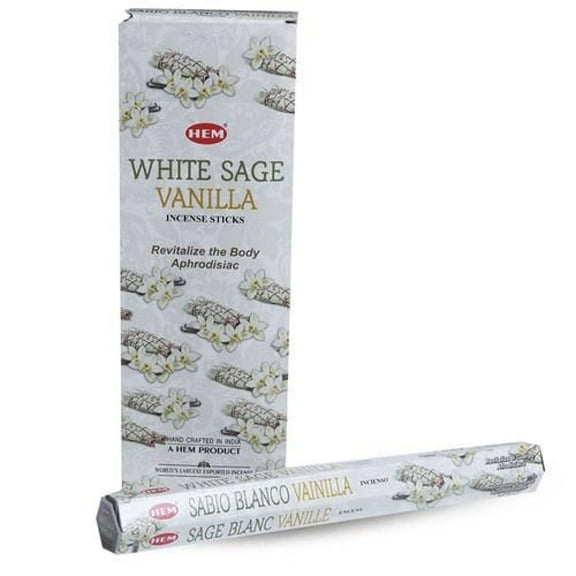 Maison Concepts Hem Incense 20 Stick - White Sage Vanilla - Set of 6 (1 L X 1 W X 9 H)