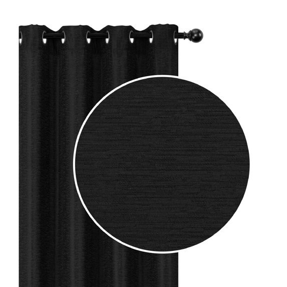 Maison Concepts Jacquard Blackout Panel W 8 Grom Linea Black 96" (13 L X 3 W X 2 H)
