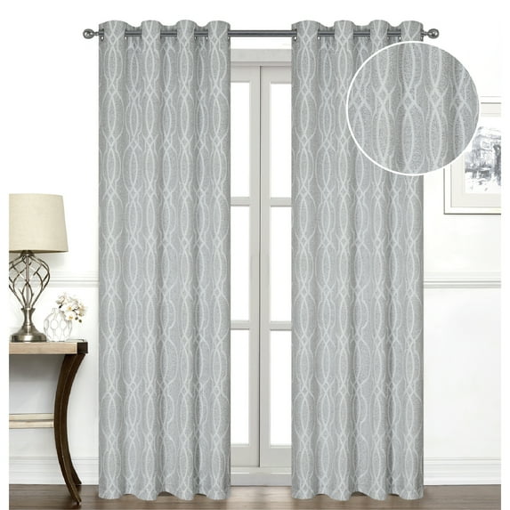 Maison Concepts Jacquard Panel W 8 Grom Tilde Black 96" - Set of 2