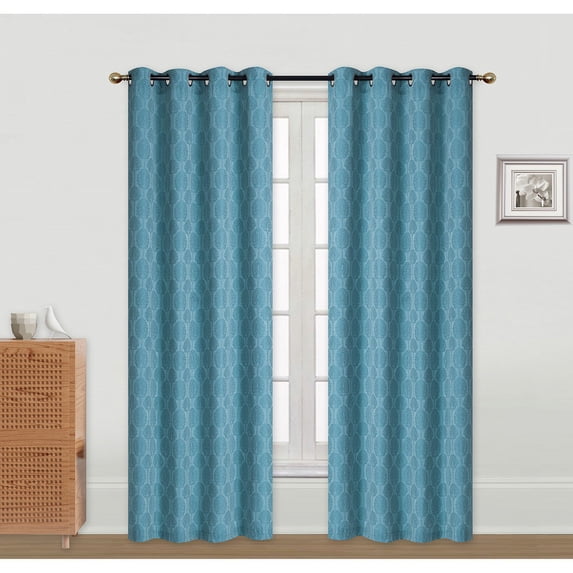 Maison Concepts Jacquard Panel W 8 Grom (Tree) (Blue) (96") - Set of 2