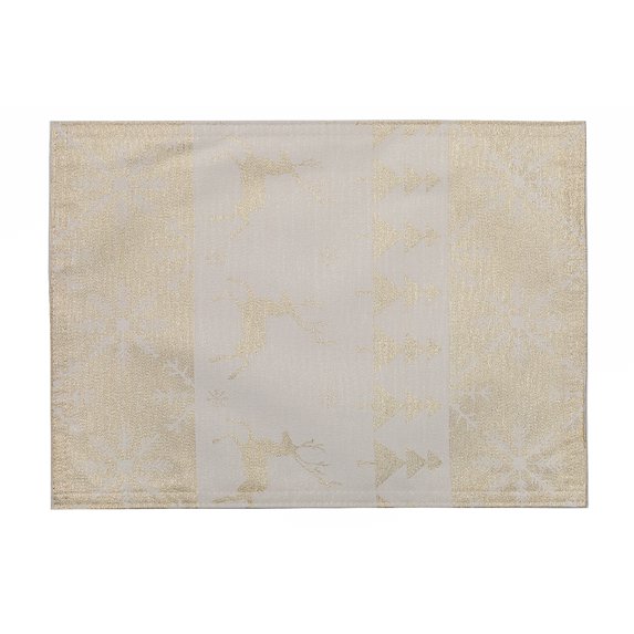 Maison Concepts Lurex Placemat Gold Jumping Reindeers - Set of 12 (13L X 19W X 1H)